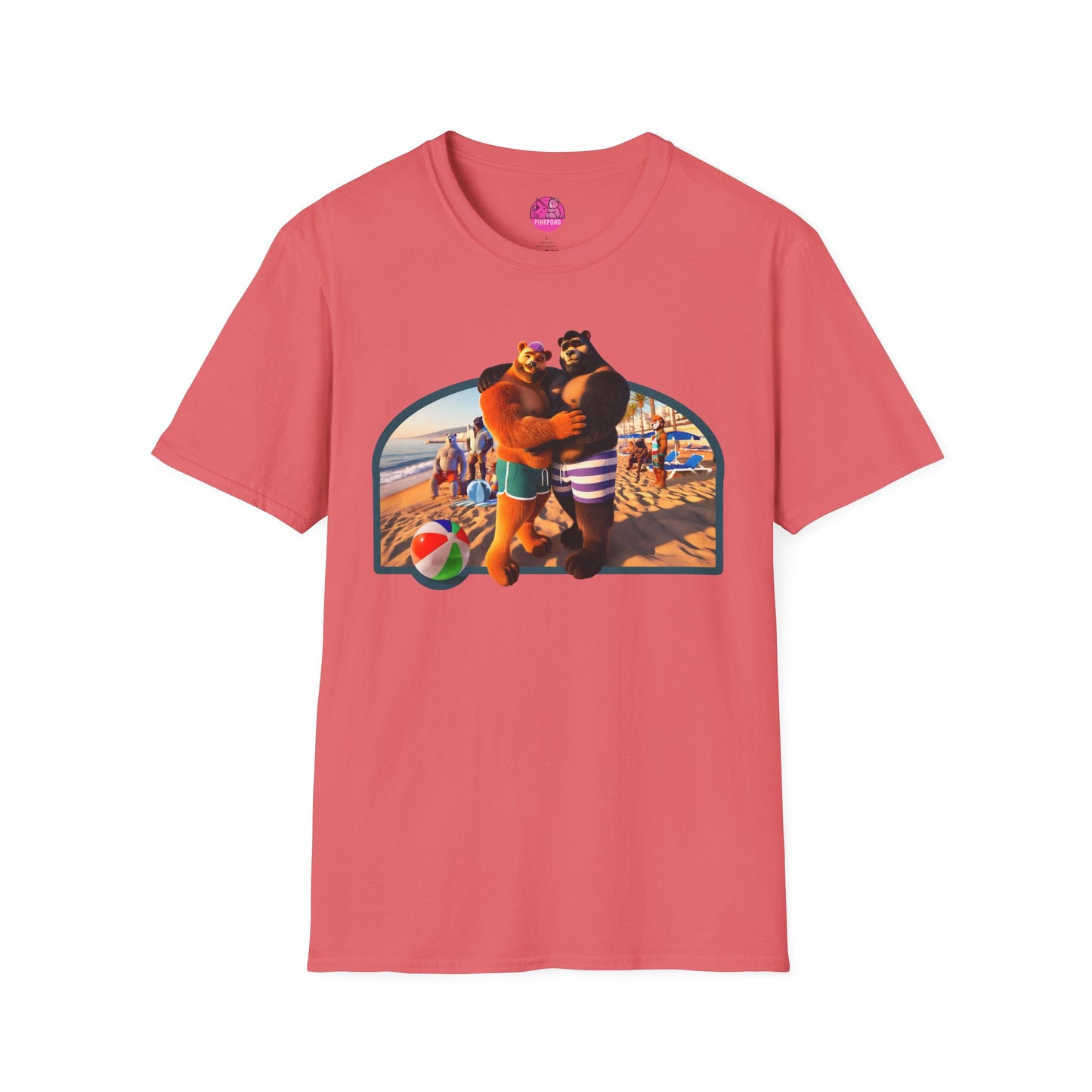 Beach Life Bears Unisex T-Shirt - Mikey & Max Tee by PinkPond