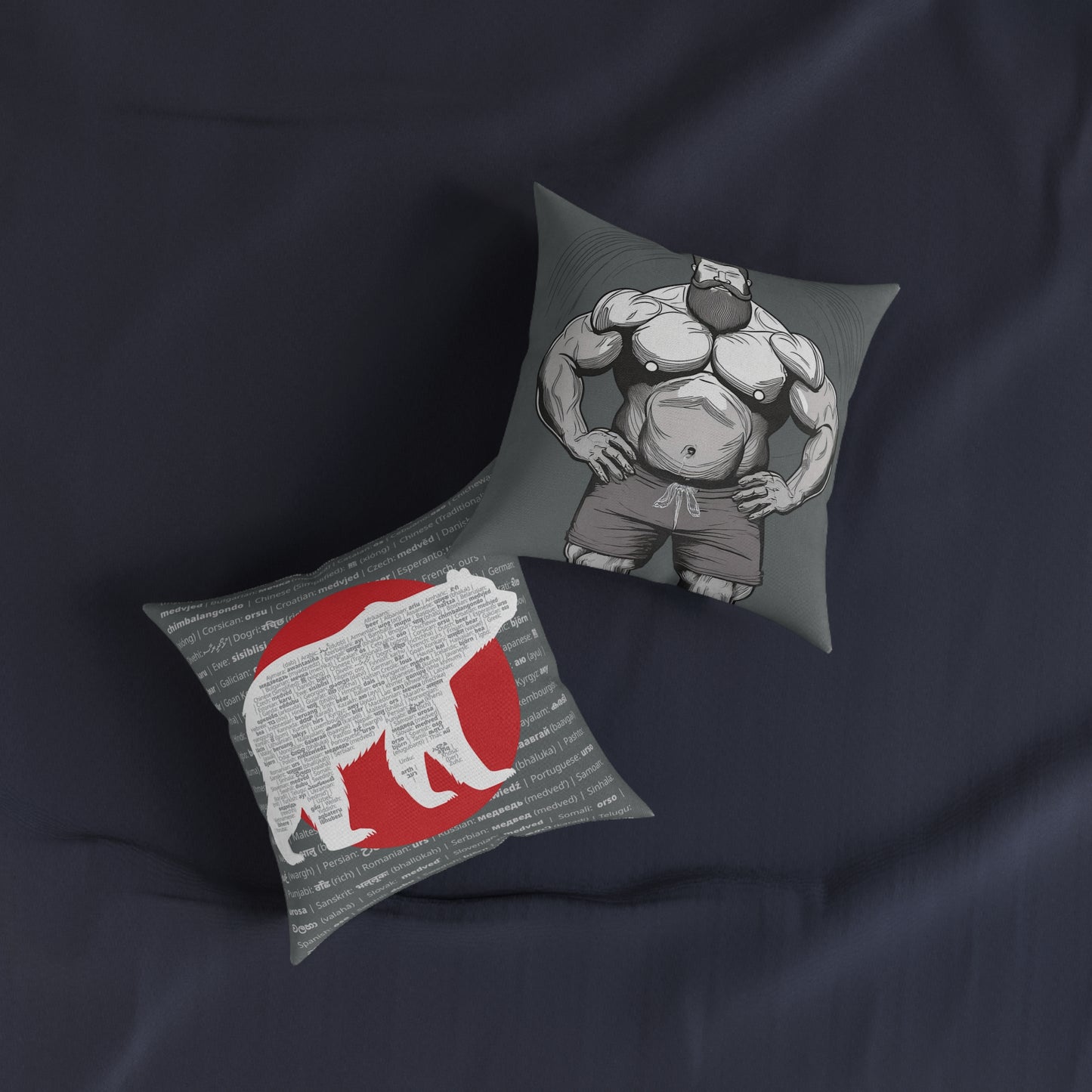 Square Pillow - PinkPond Bear Strength & Global Roar 12x12 Inch Double-Sided Cushion