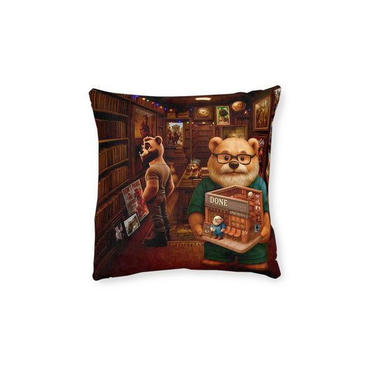 Square Pillow Magic Bookstore Cushion