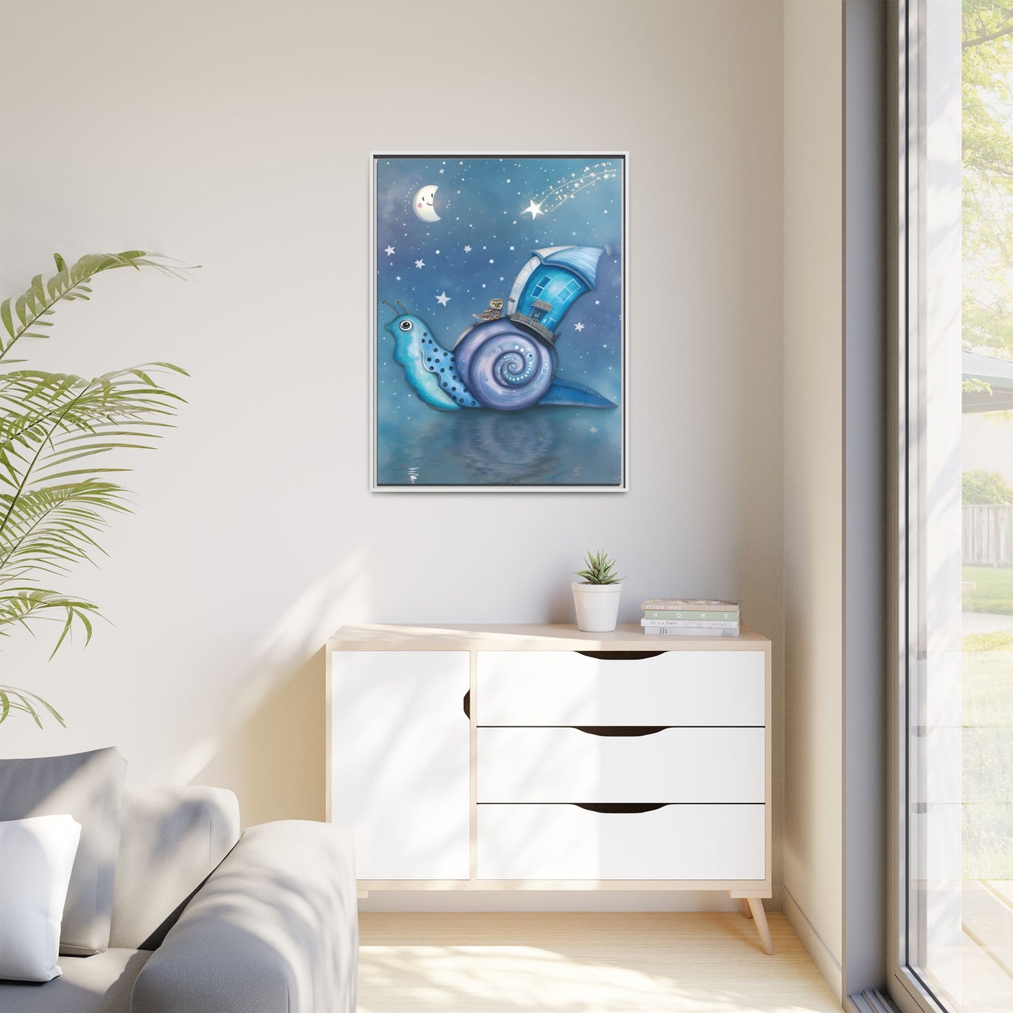 The Owl and the Snail Glided Upon a Sea of Stars by Andrew McCarter  - Canvas Print
