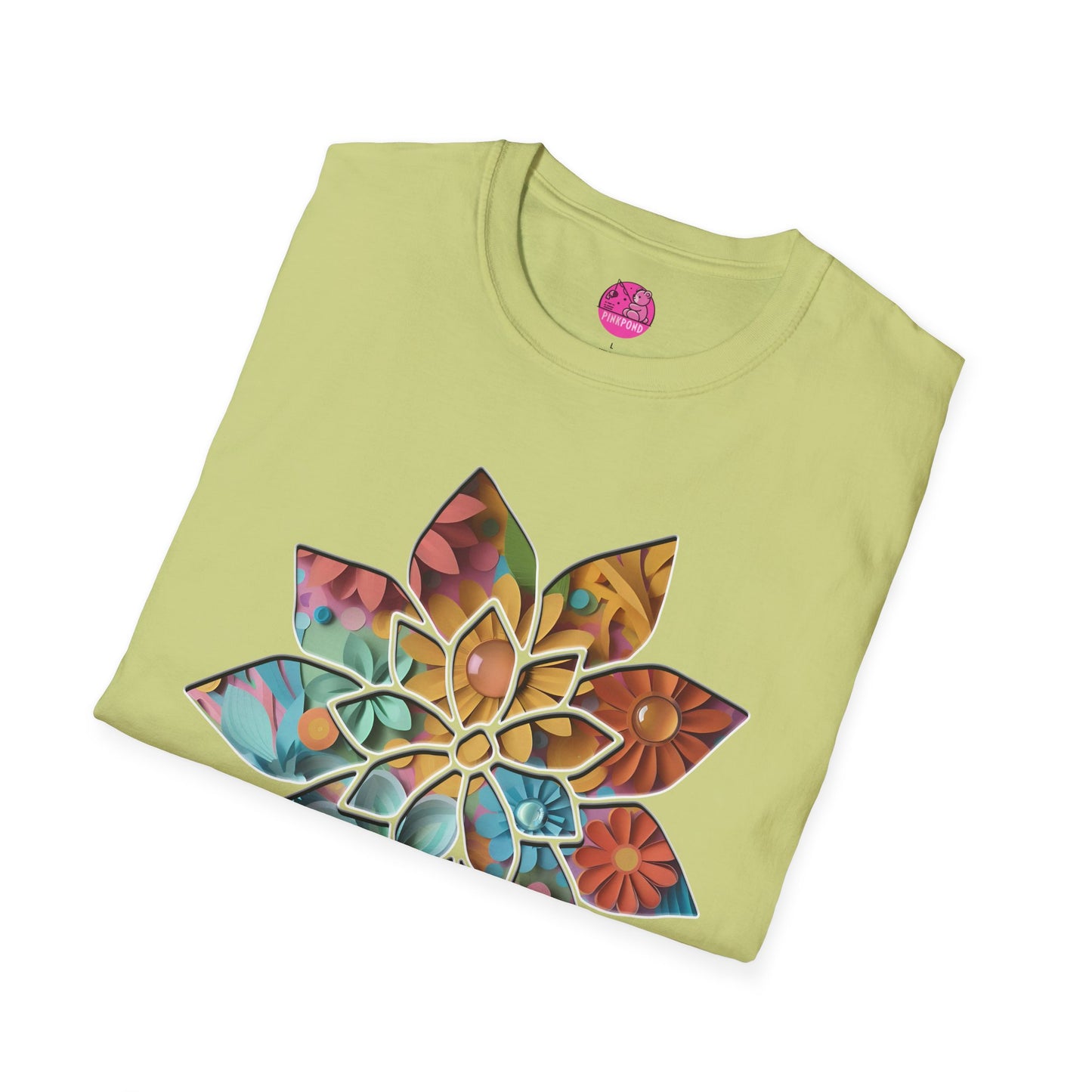 Blooming Beauty T-Shirt – A Burst of Color and Creativity- Unisex Softstyle Tee
