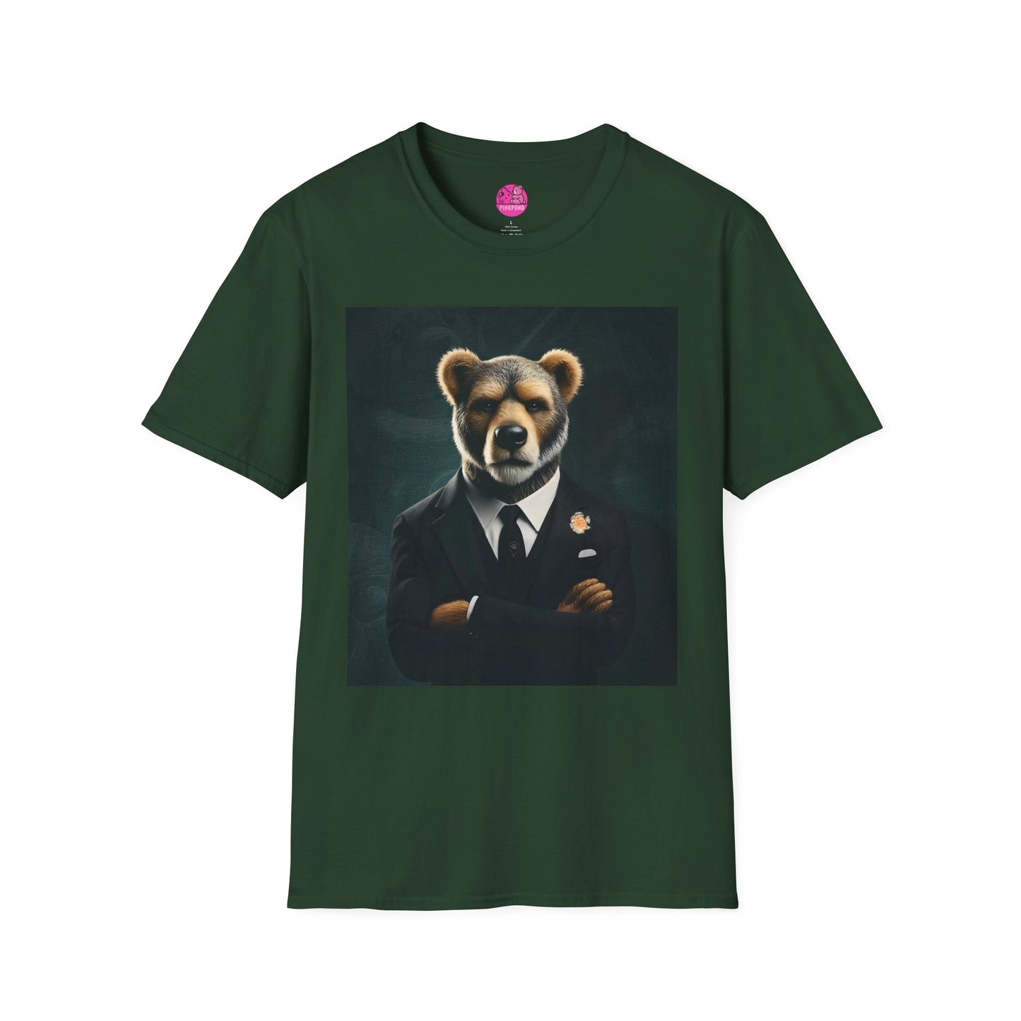 Boss Bear Graphic Tee - Unisex Softstyle T-Shirt for Power Players