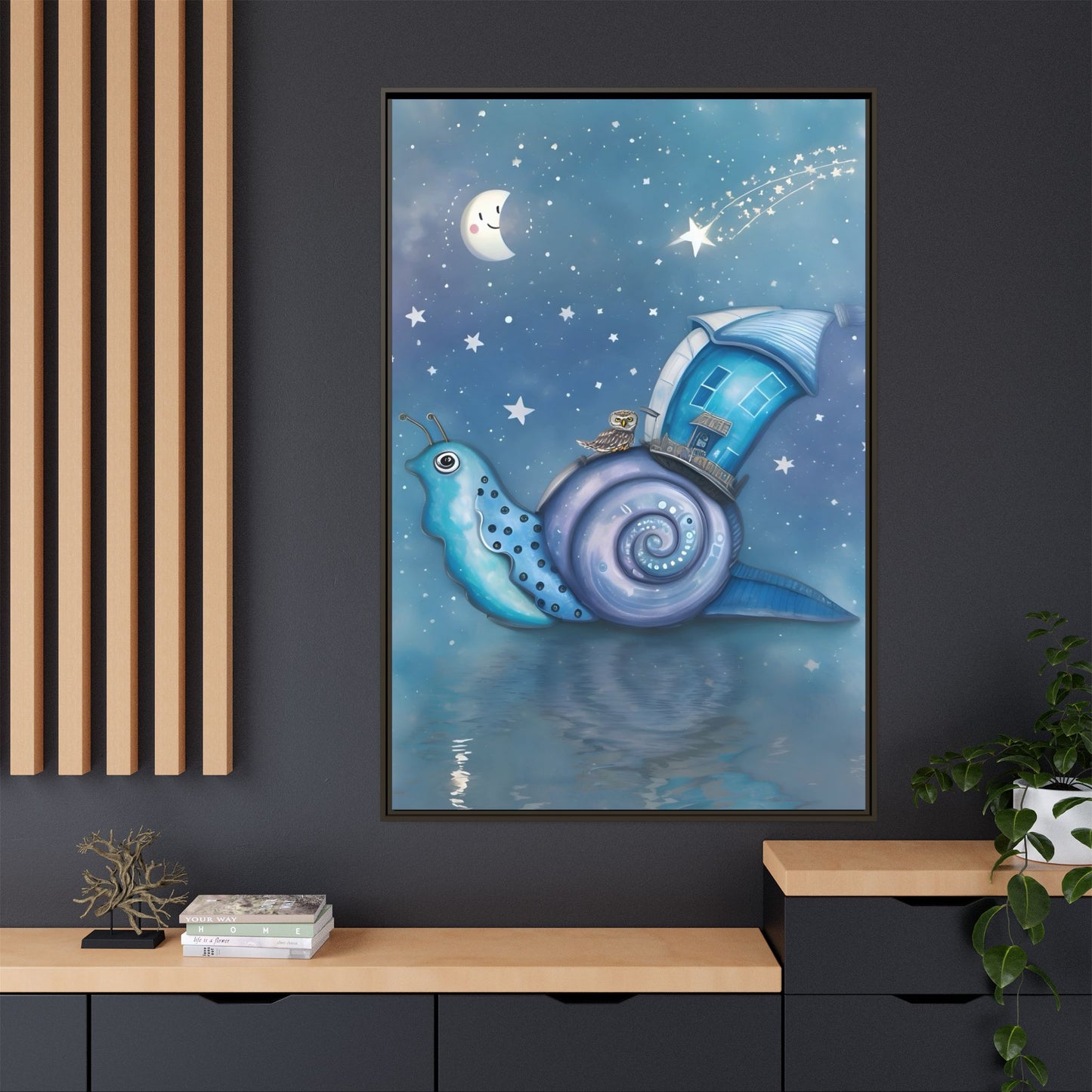 The Owl and the Snail Glided Upon a Sea of Stars by Andrew McCarter  - Canvas Print