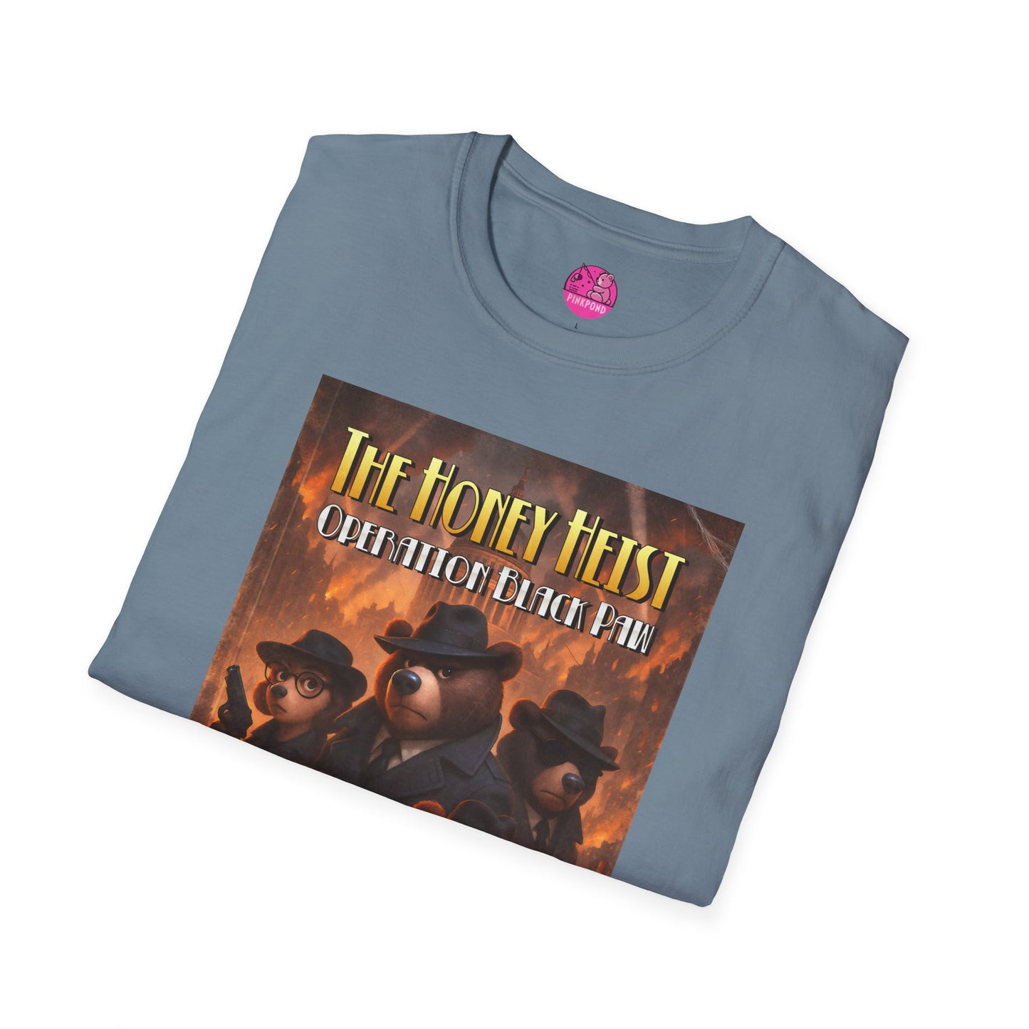 Unisex Tee - The Honey Heist: Operation Black Paw Noir Bear Detective Squad Shirt