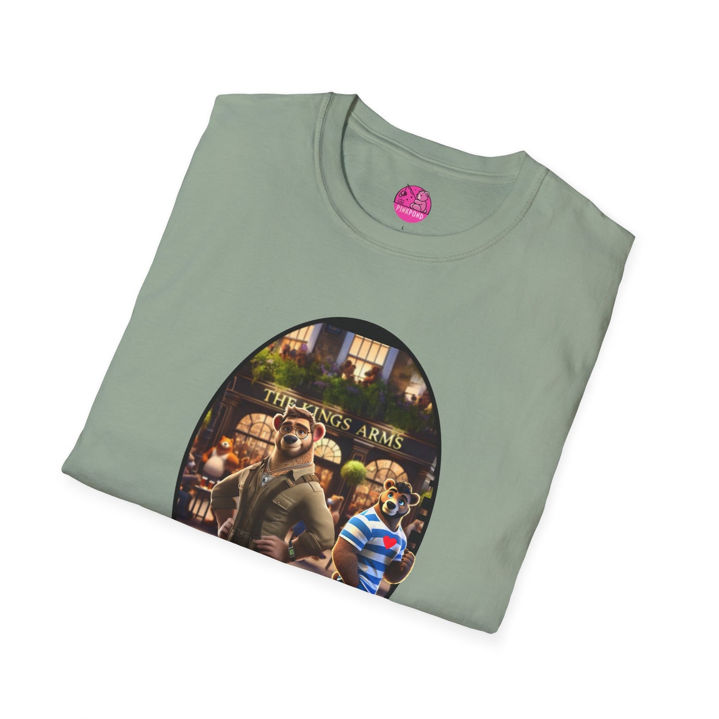 Retro Bear Scene T-Shirt - Fly-by Cruise at the Kings Arms