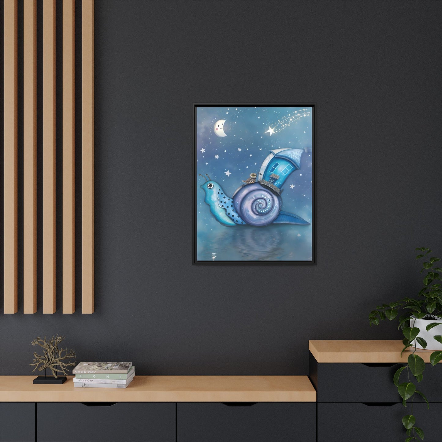 The Owl and the Snail Glided Upon a Sea of Stars by Andrew McCarter  - Canvas Print