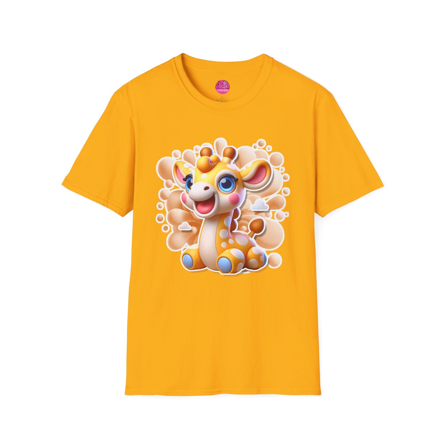 Geoffrey Giraffe T-Shirt - Tall on Charm, Big on Smiles Unisex Softstyle