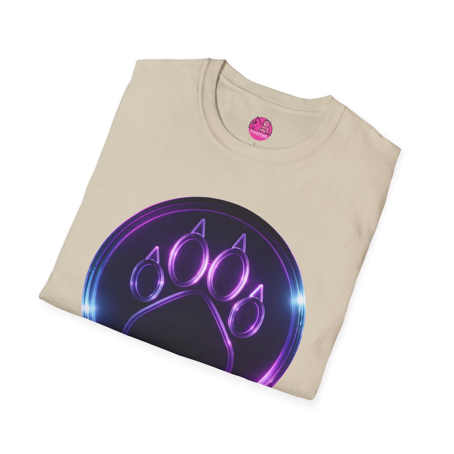 Neon Paw Power T-Shirt - Retro-Futuristic Animal Lover Tee