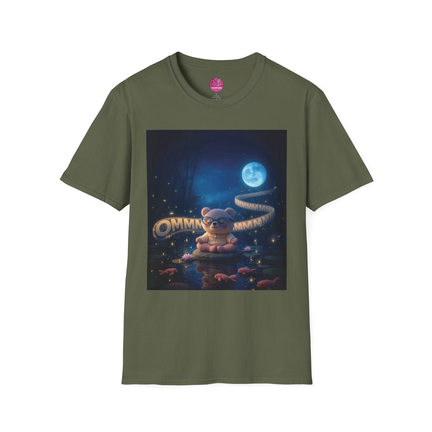 Meditating Bear Moonlit Tranquility T-Shirt
