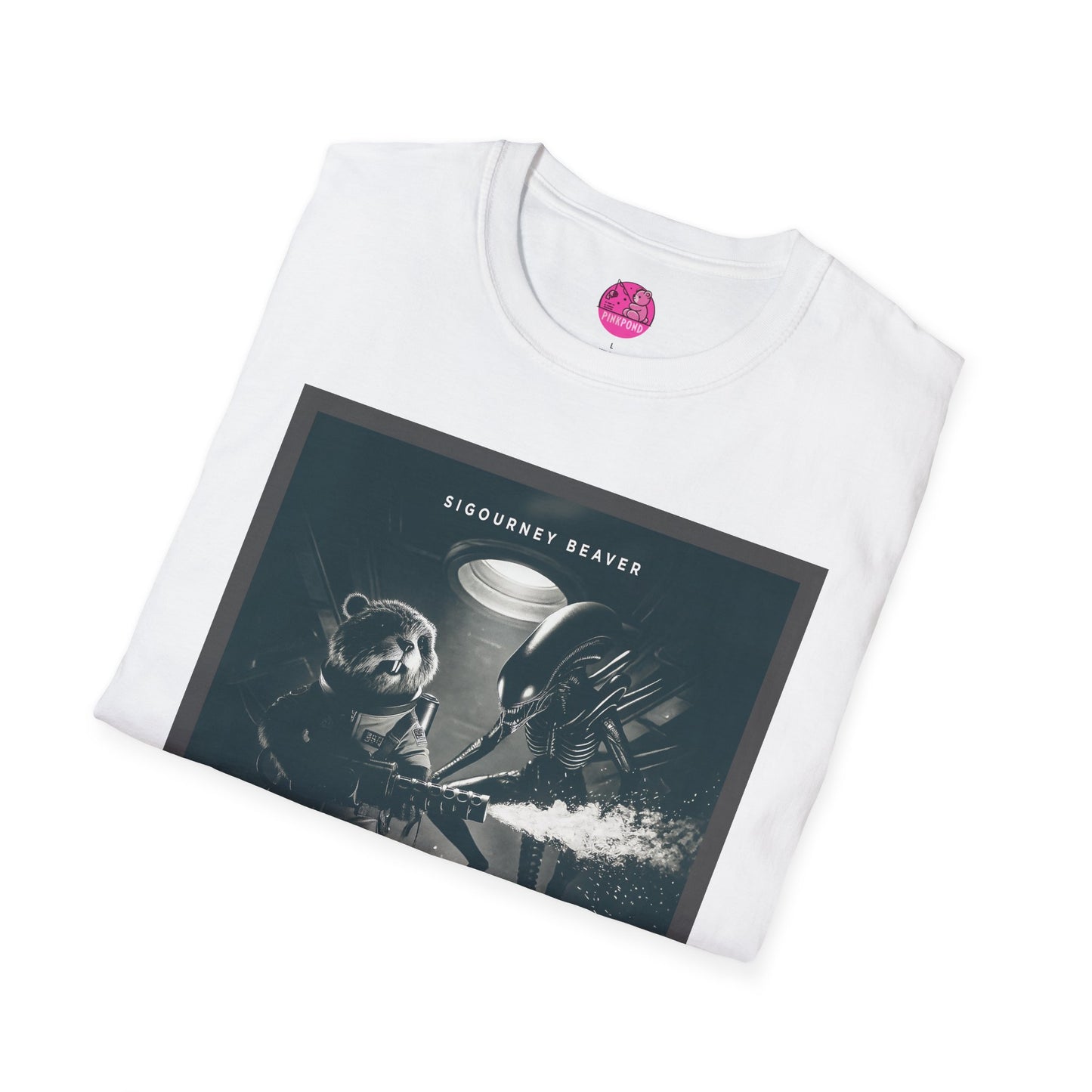 Retro Noir Alien Parody Sci-Fi T-Shirt Featuring Sigourney Beaver