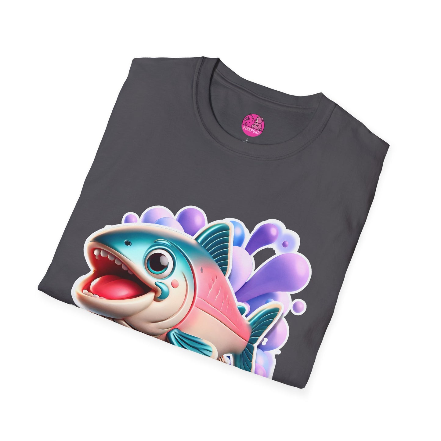 Alex Salmon Softstyle T-Shirt - Bright and Playful Fish Design for Ocean Lovers and Art Fans 🌊🐟