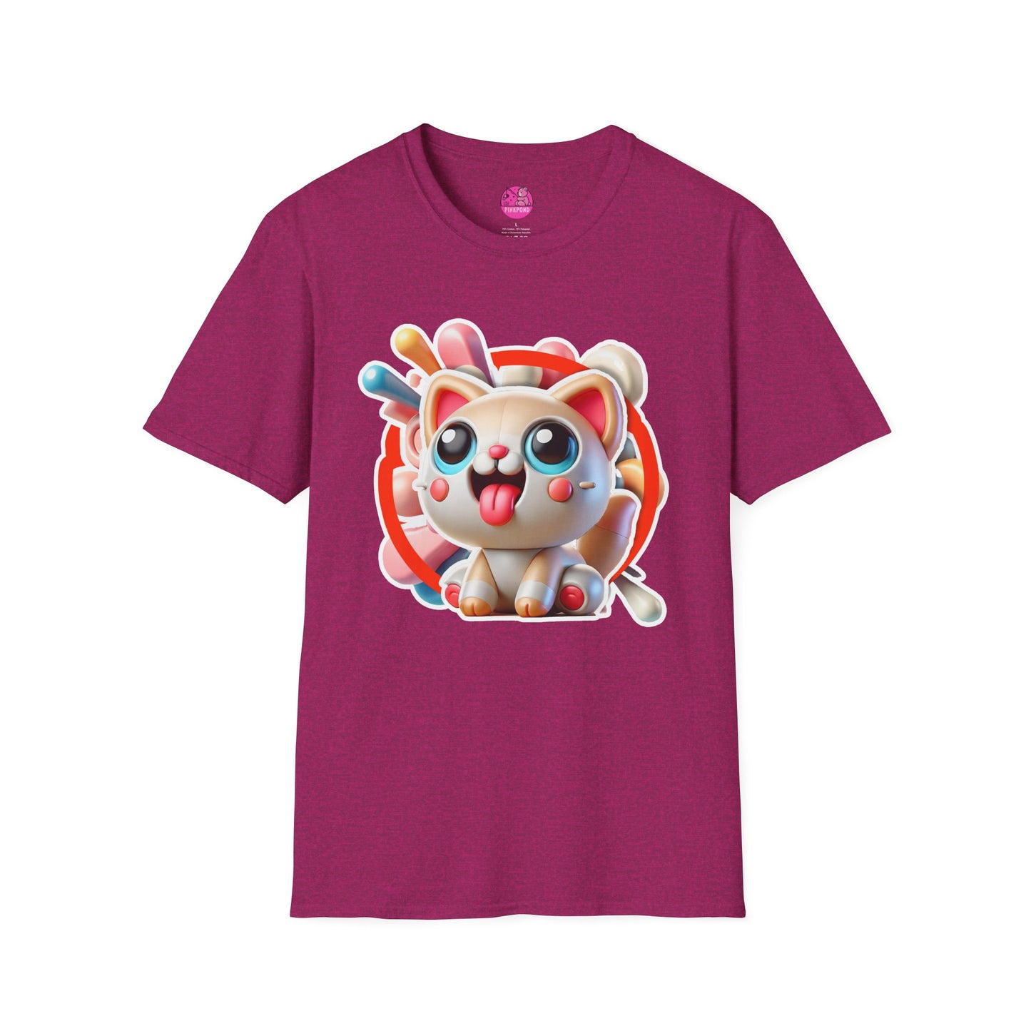Katey Cat T-Shirt - Burst of Playful Energy | Unisex Softstyle