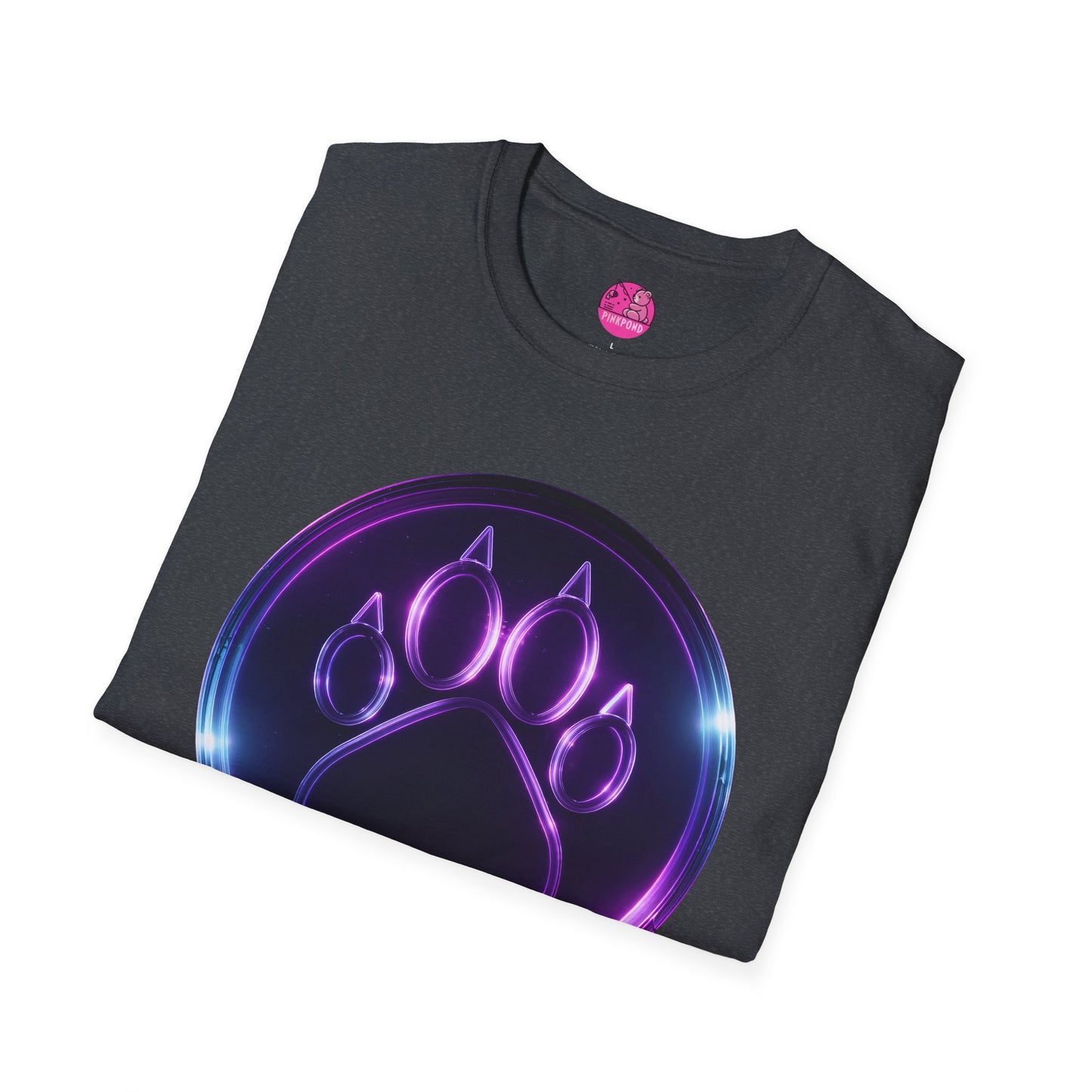 Neon Paw Power T-Shirt - Retro-Futuristic Animal Lover Tee
