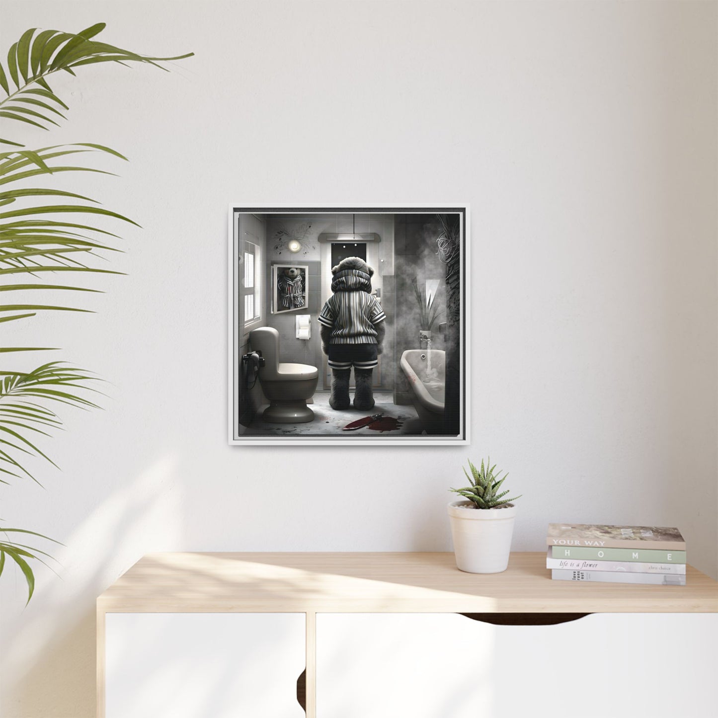 Canvas Art Print - The Untimely Demise of Benjamin Bear by Andrew McCarter, Dark Surreal Artwork