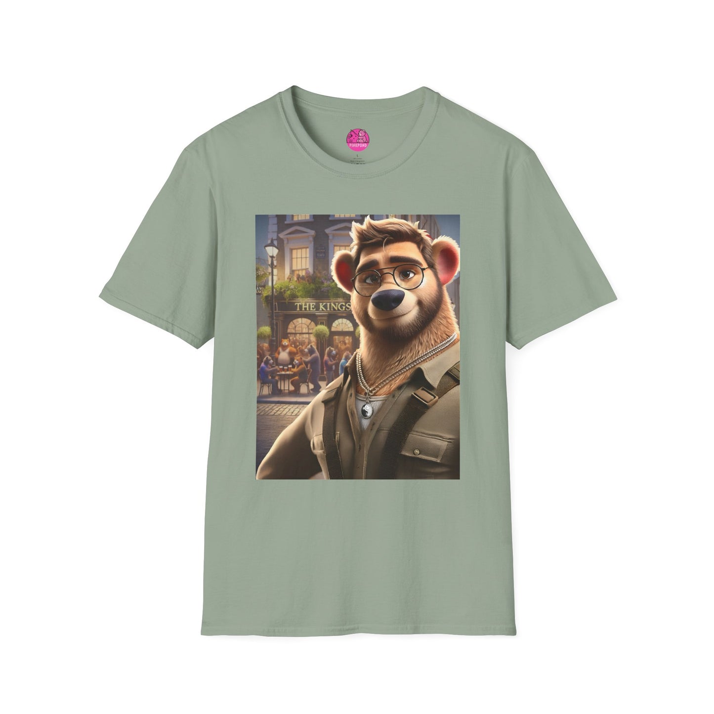 Bear T-Shirt - The King's Arms in Soho Design by PinkPond