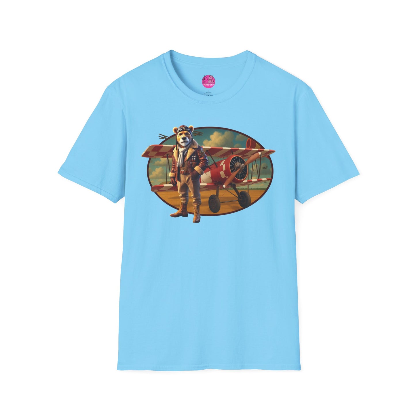 Aviator Bear Softstyle T-Shirt - PinkPond Tee