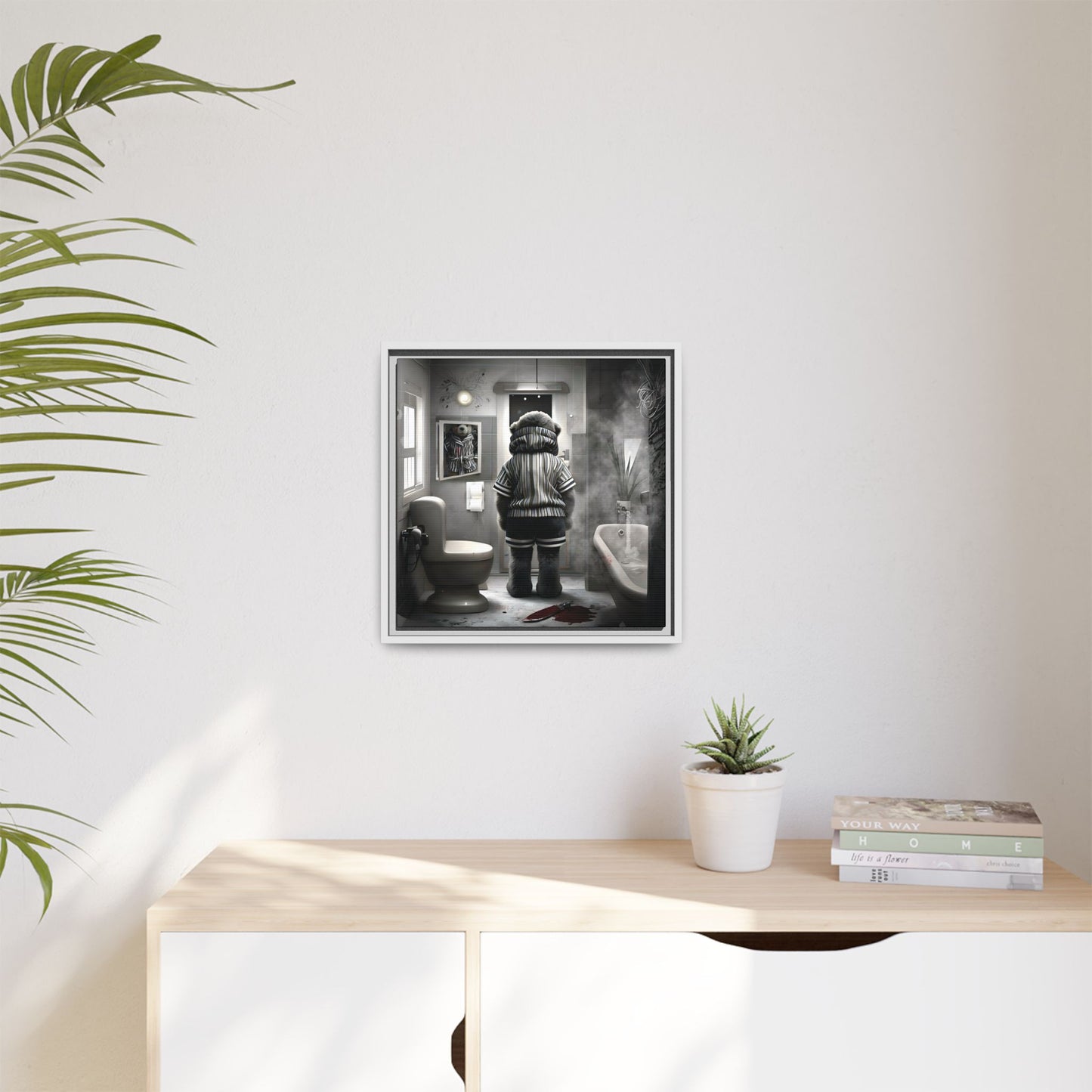 Canvas Art Print - The Untimely Demise of Benjamin Bear by Andrew McCarter, Dark Surreal Artwork