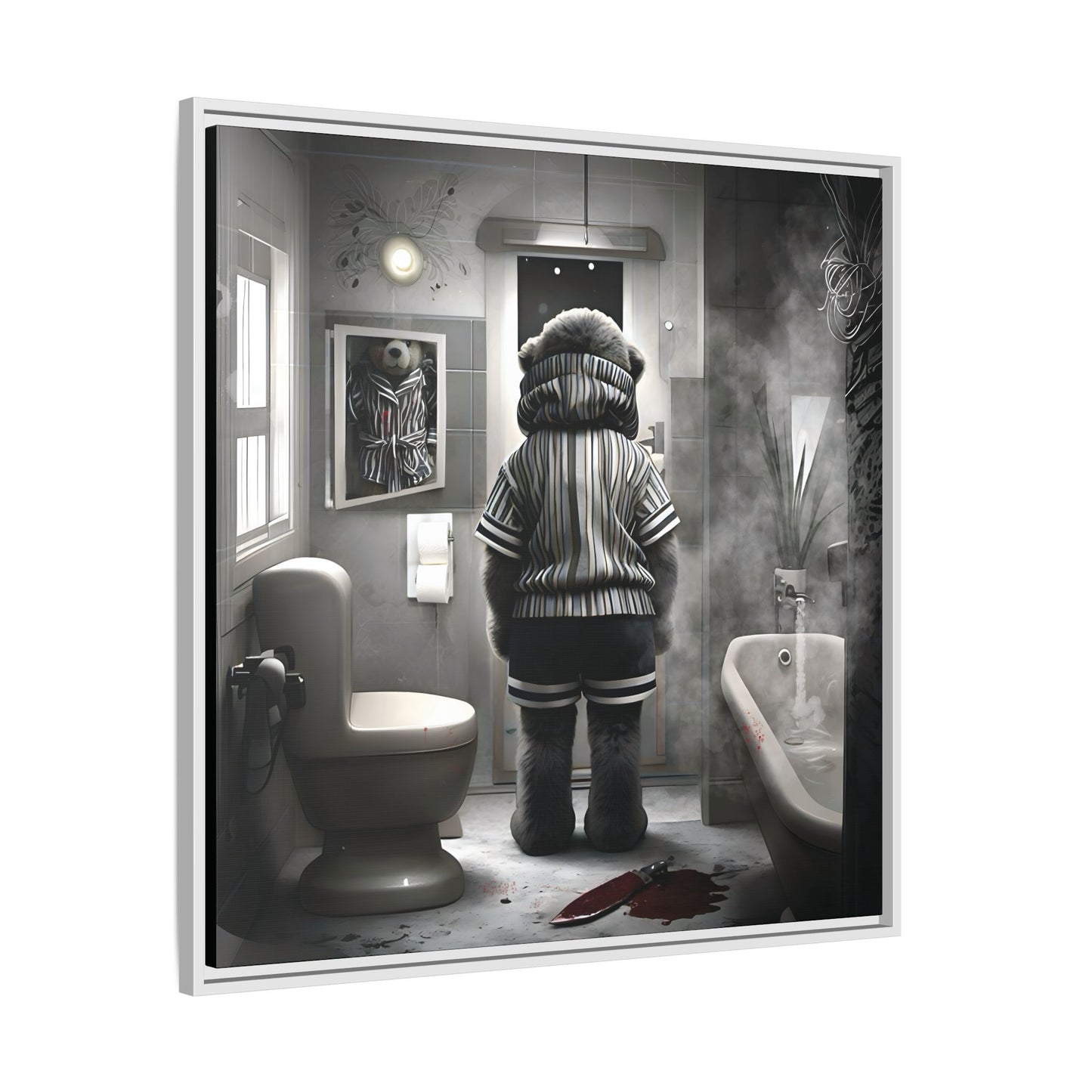 Canvas Art Print - The Untimely Demise of Benjamin Bear by Andrew McCarter, Dark Surreal Artwork