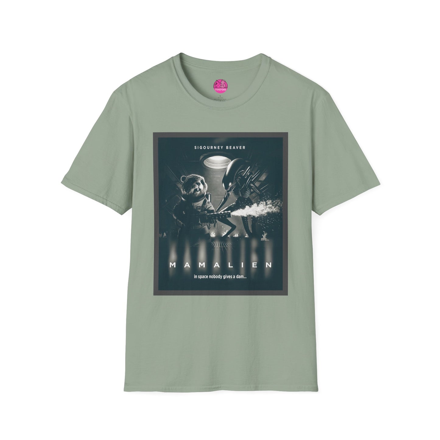 Retro Noir Alien Parody Sci-Fi T-Shirt Featuring Sigourney Beaver