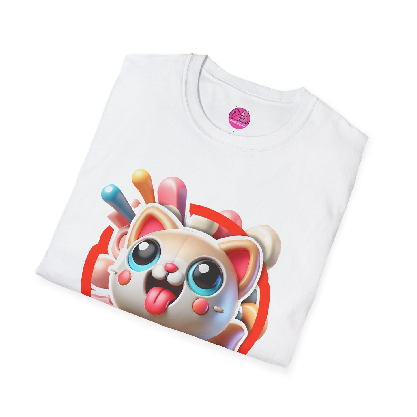 Katey Cat T-Shirt - Burst of Playful Energy | Unisex Softstyle