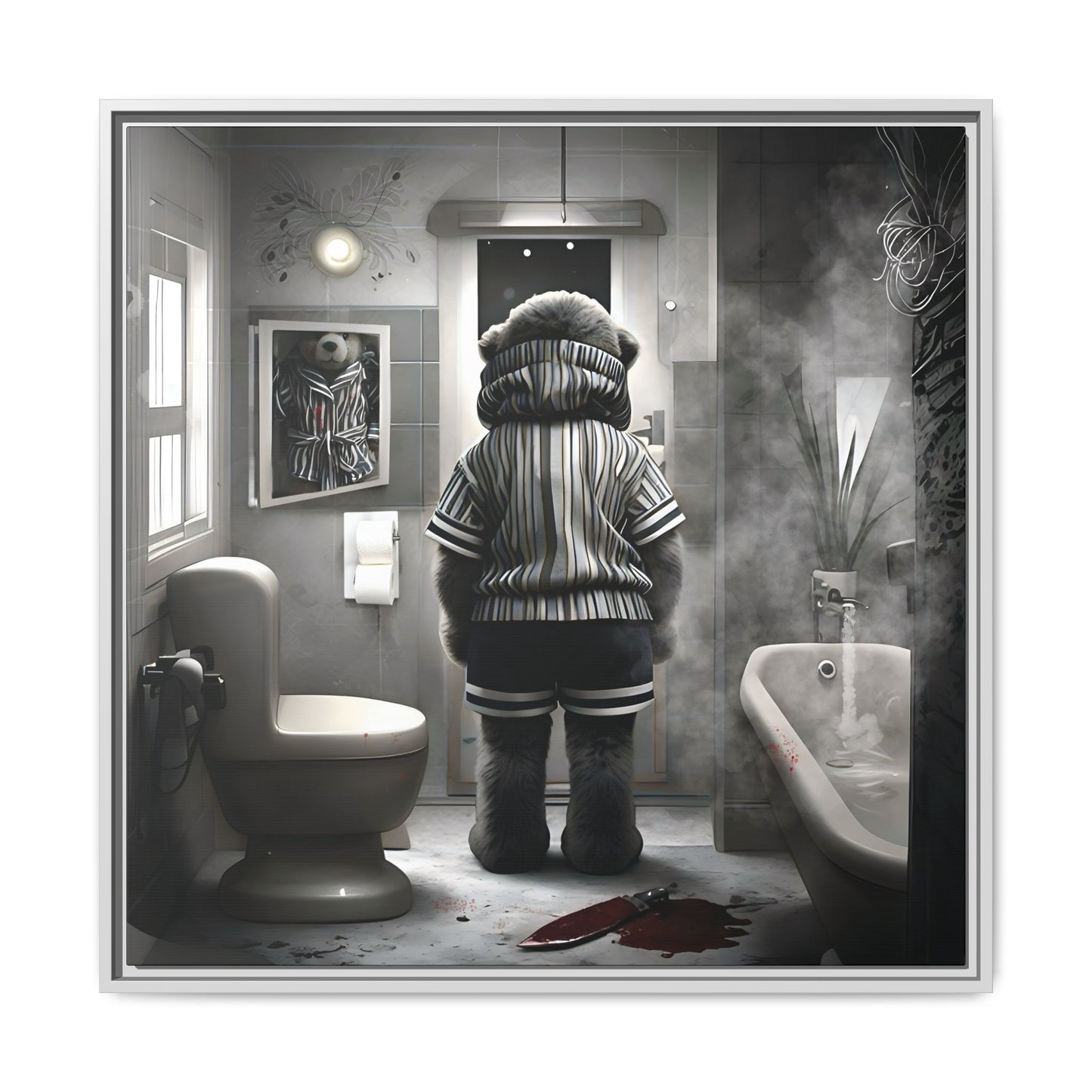 Canvas Art Print - The Untimely Demise of Benjamin Bear by Andrew McCarter, Dark Surreal Artwork