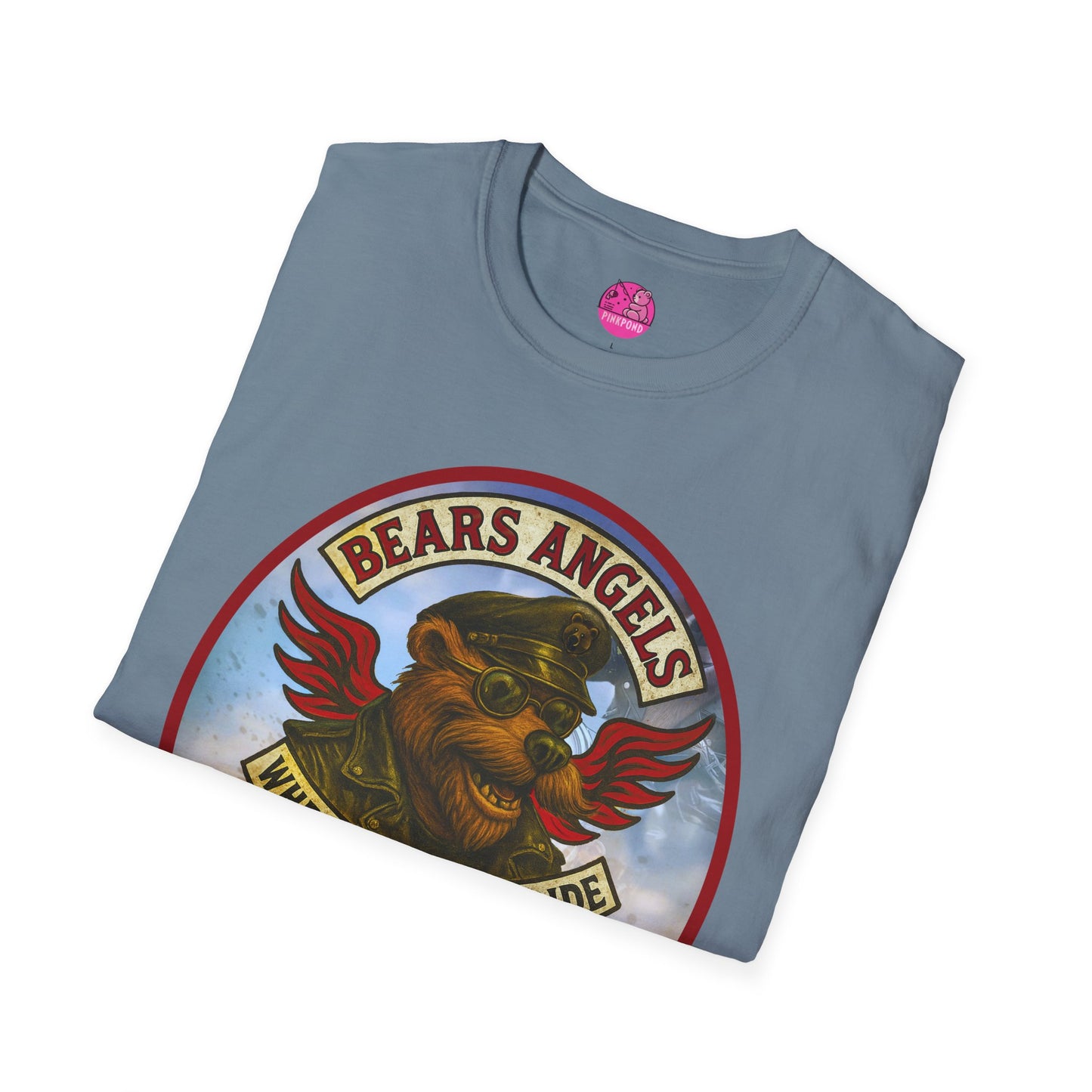 Biker Bear T-Shirt - Bears Angels Roundel, Ride With Pride
