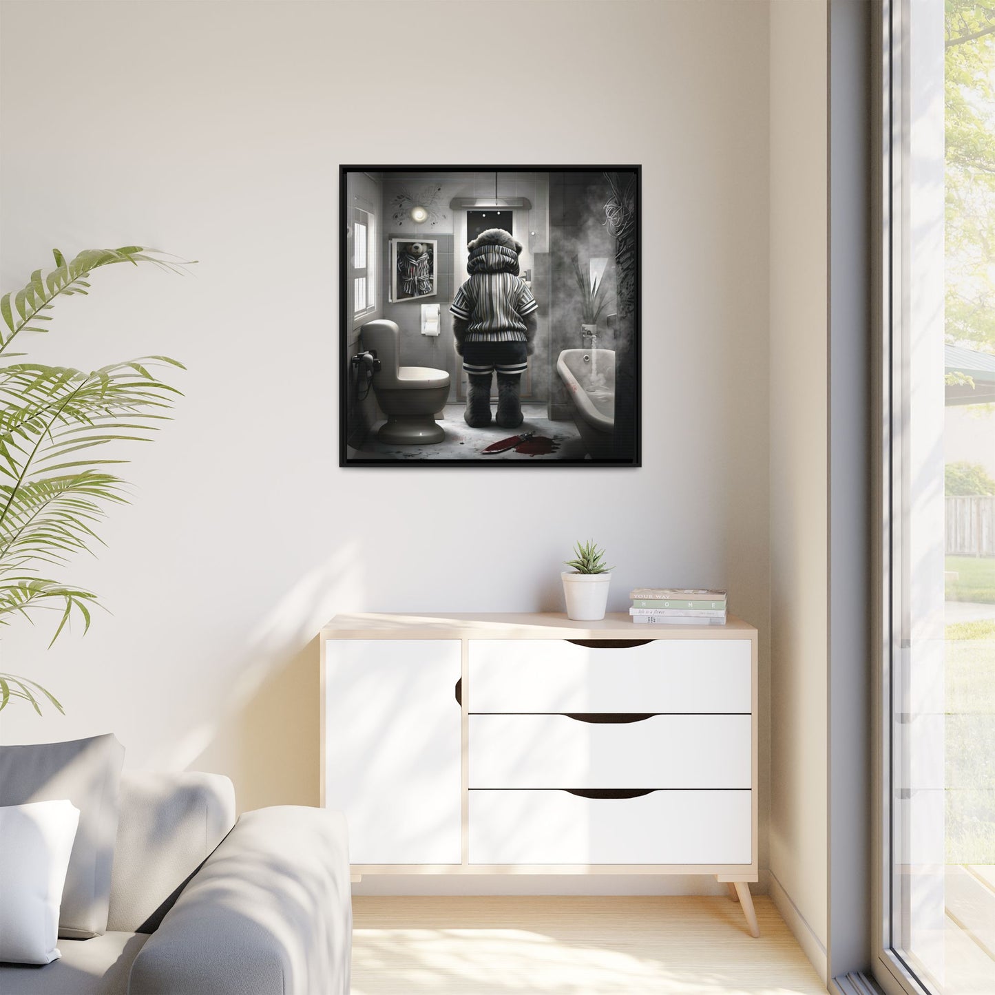 Canvas Art Print - The Untimely Demise of Benjamin Bear by Andrew McCarter, Dark Surreal Artwork