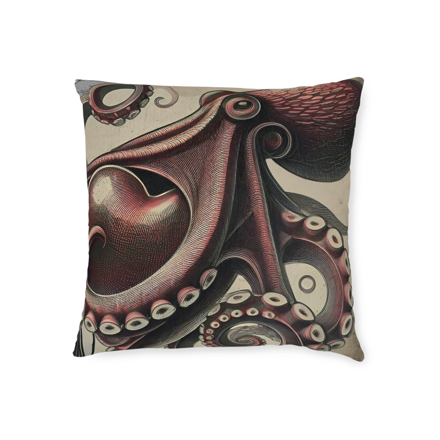 Square Pillow Kraken Reversible Cushion - PinkPond Home