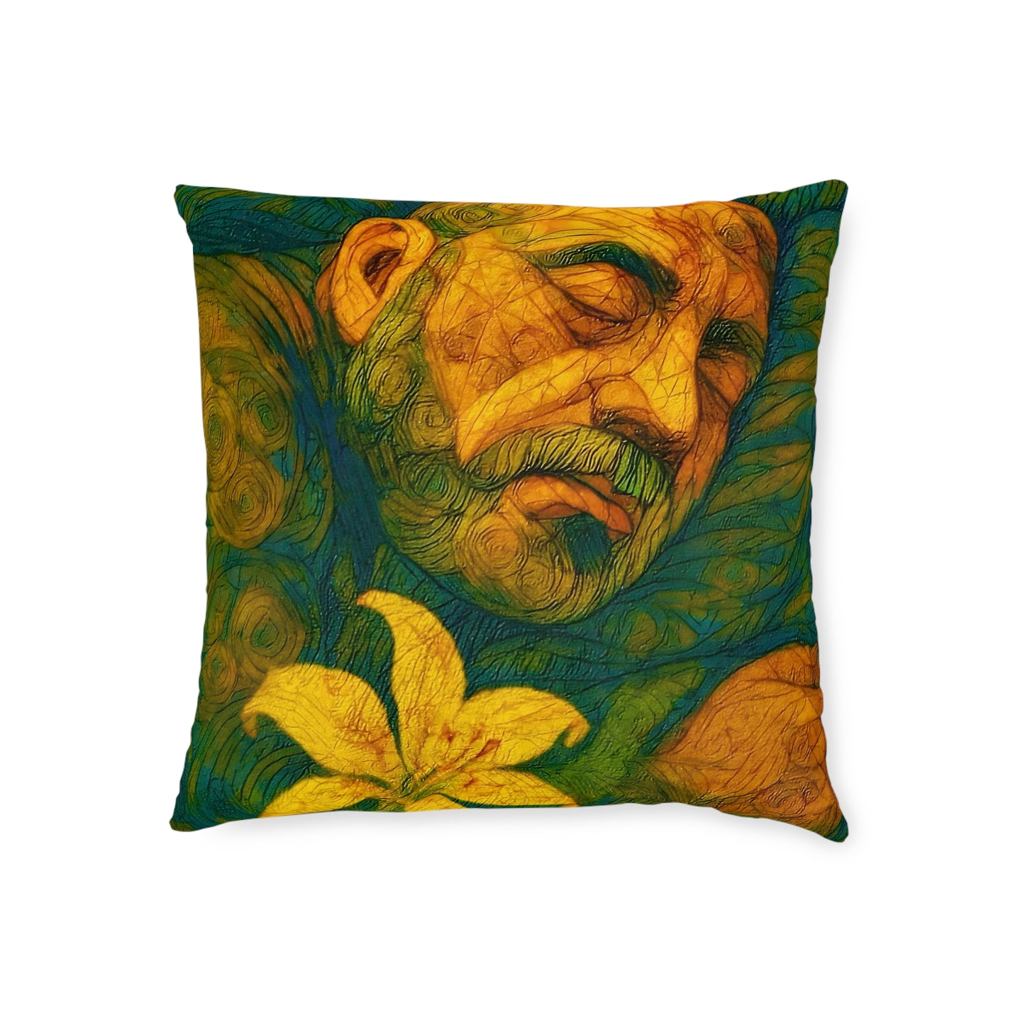 Square Pillow Reversible Cushion Dreaming in Bloom Sunset Swirls PinkPond