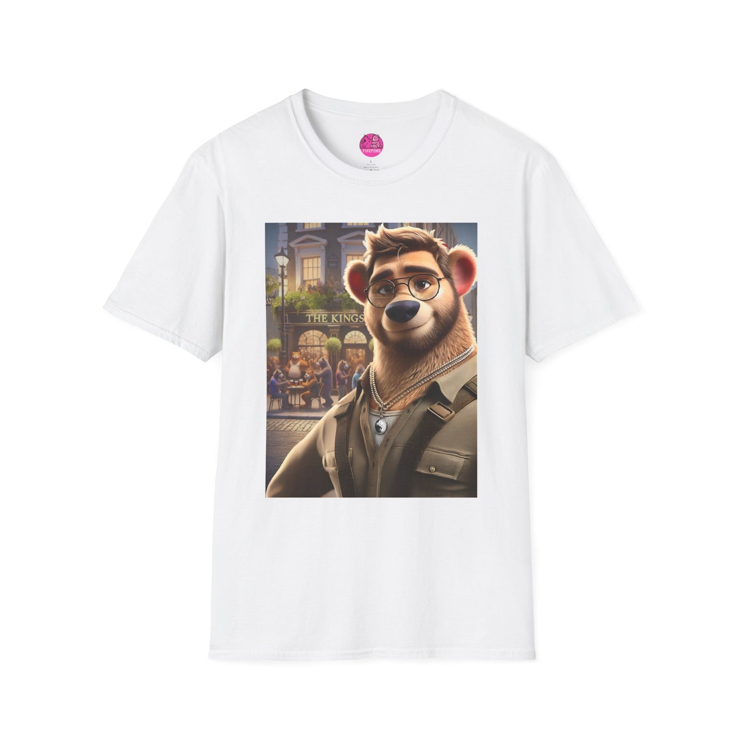 Bear T-Shirt - The King's Arms in Soho Design by PinkPond