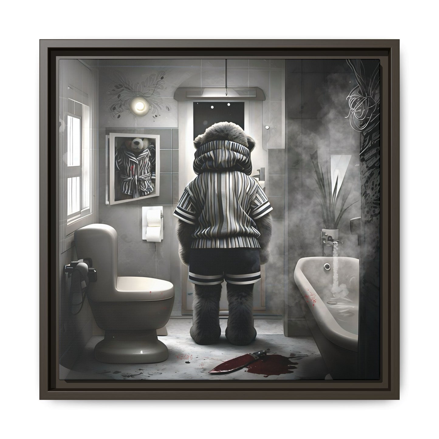 Canvas Art Print - The Untimely Demise of Benjamin Bear by Andrew McCarter, Dark Surreal Artwork