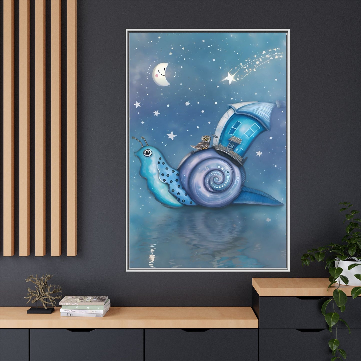 The Owl and the Snail Glided Upon a Sea of Stars by Andrew McCarter  - Canvas Print