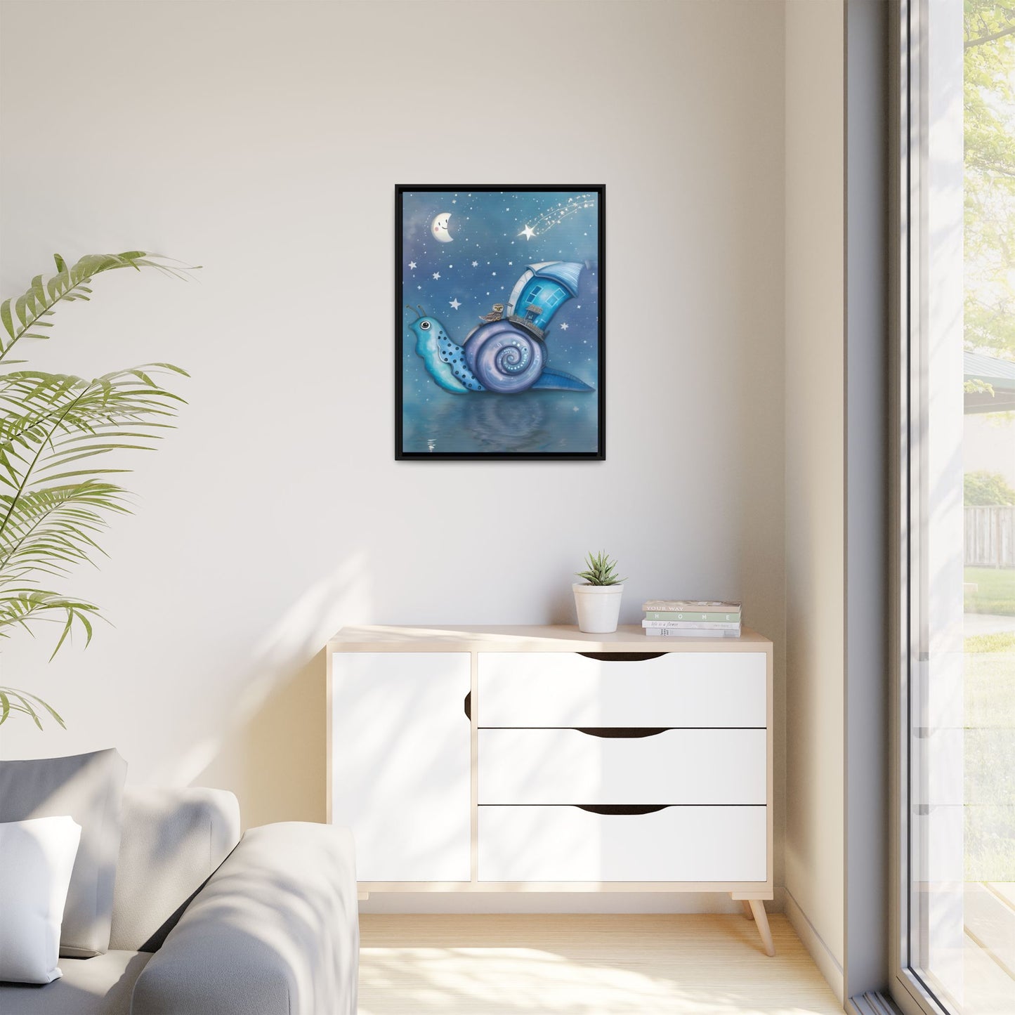 The Owl and the Snail Glided Upon a Sea of Stars by Andrew McCarter  - Canvas Print