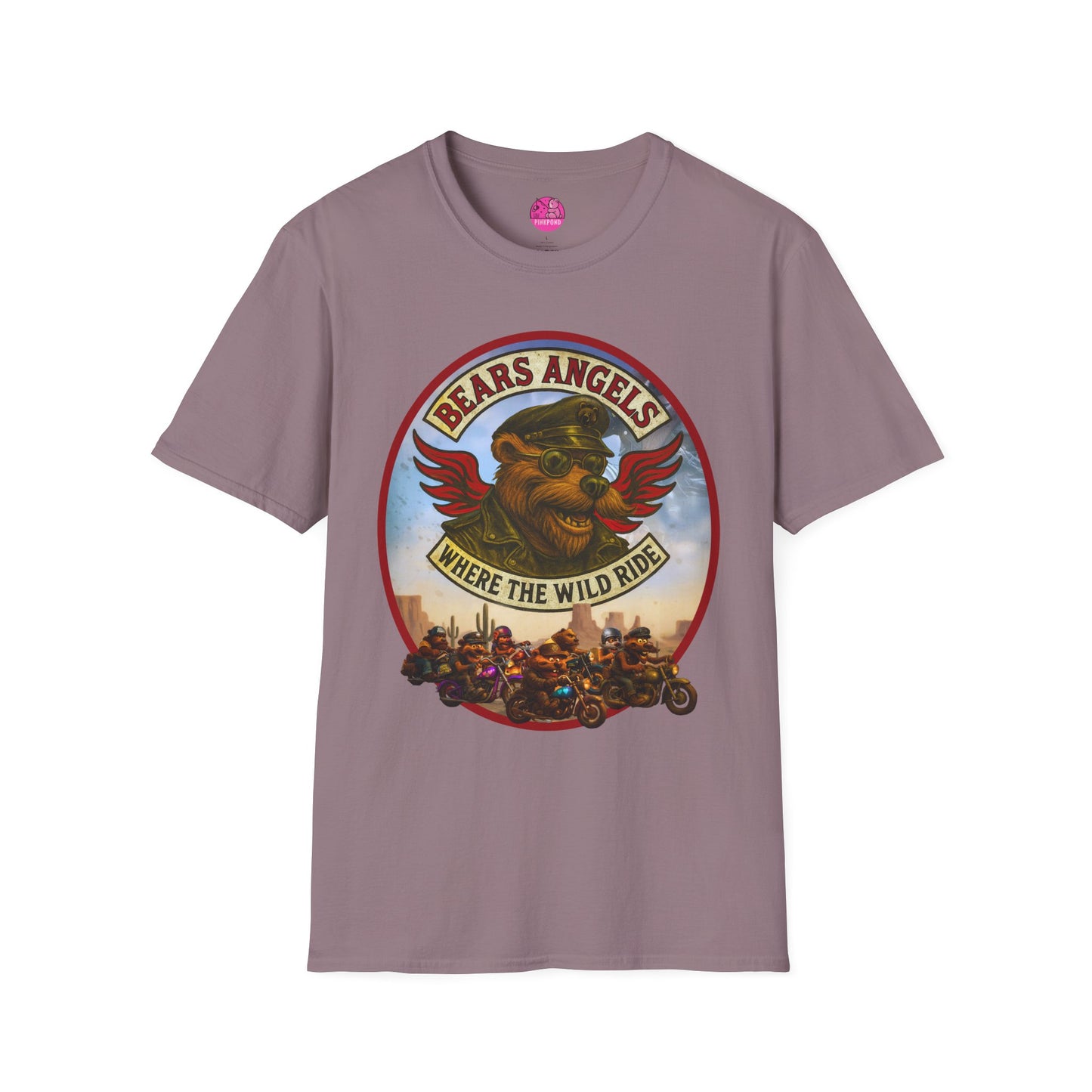 Biker Bear T-Shirt - Bears Angels Roundel, Ride With Pride