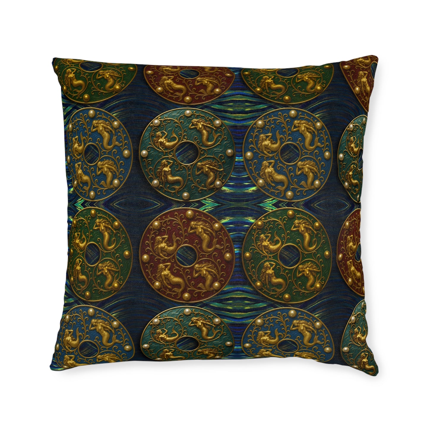 Square Pillow - The Bear & The Mermaid Cushion PinkPond Nautical Collection