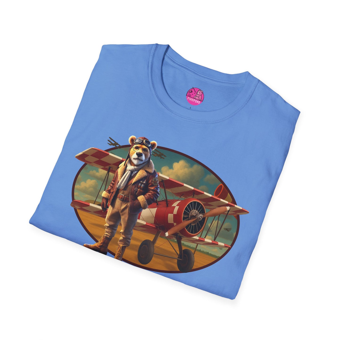 Aviator Bear Softstyle T-Shirt - PinkPond Tee
