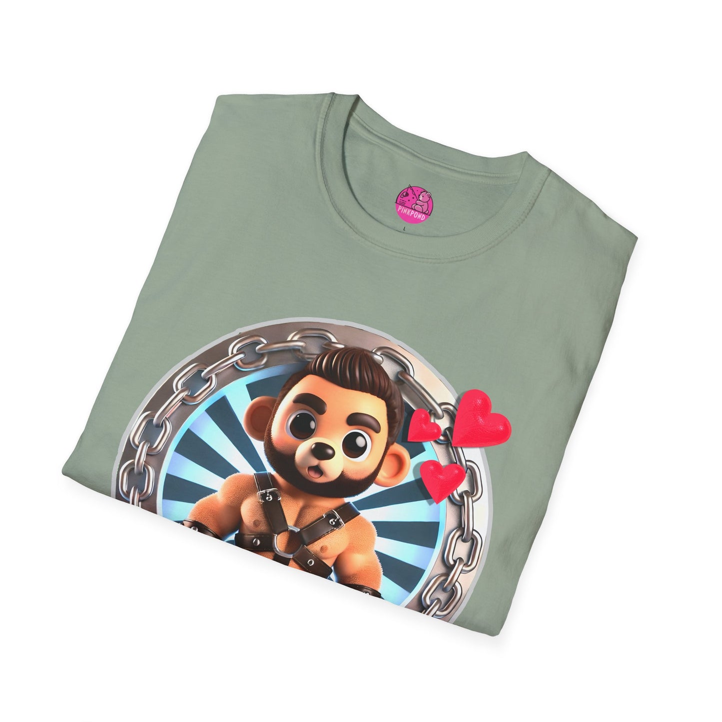Love Struck Cub – Cute & Bold Chibi Bear T-Shirt