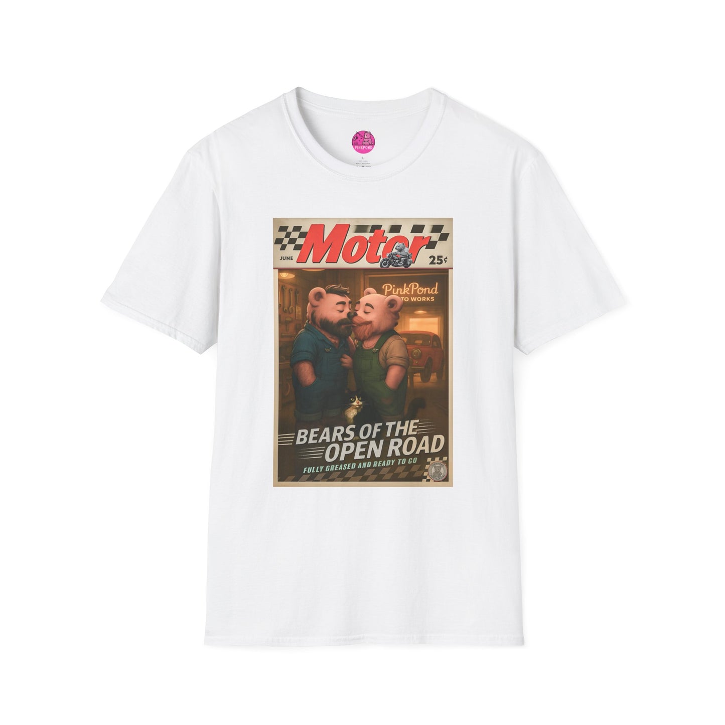 Bear Retro 1950s Motor Magazine T-Shirt