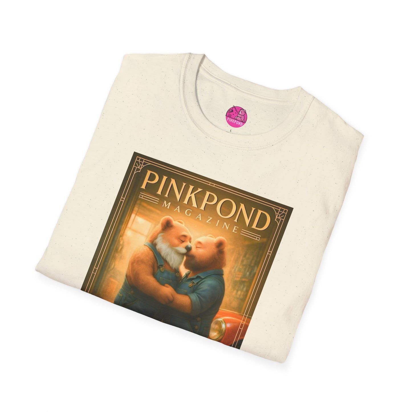 Vintage Deco Mechanic Bear T-Shirt 'Plan Galloche - Garage Edition Love' French Magazine Cover Tee