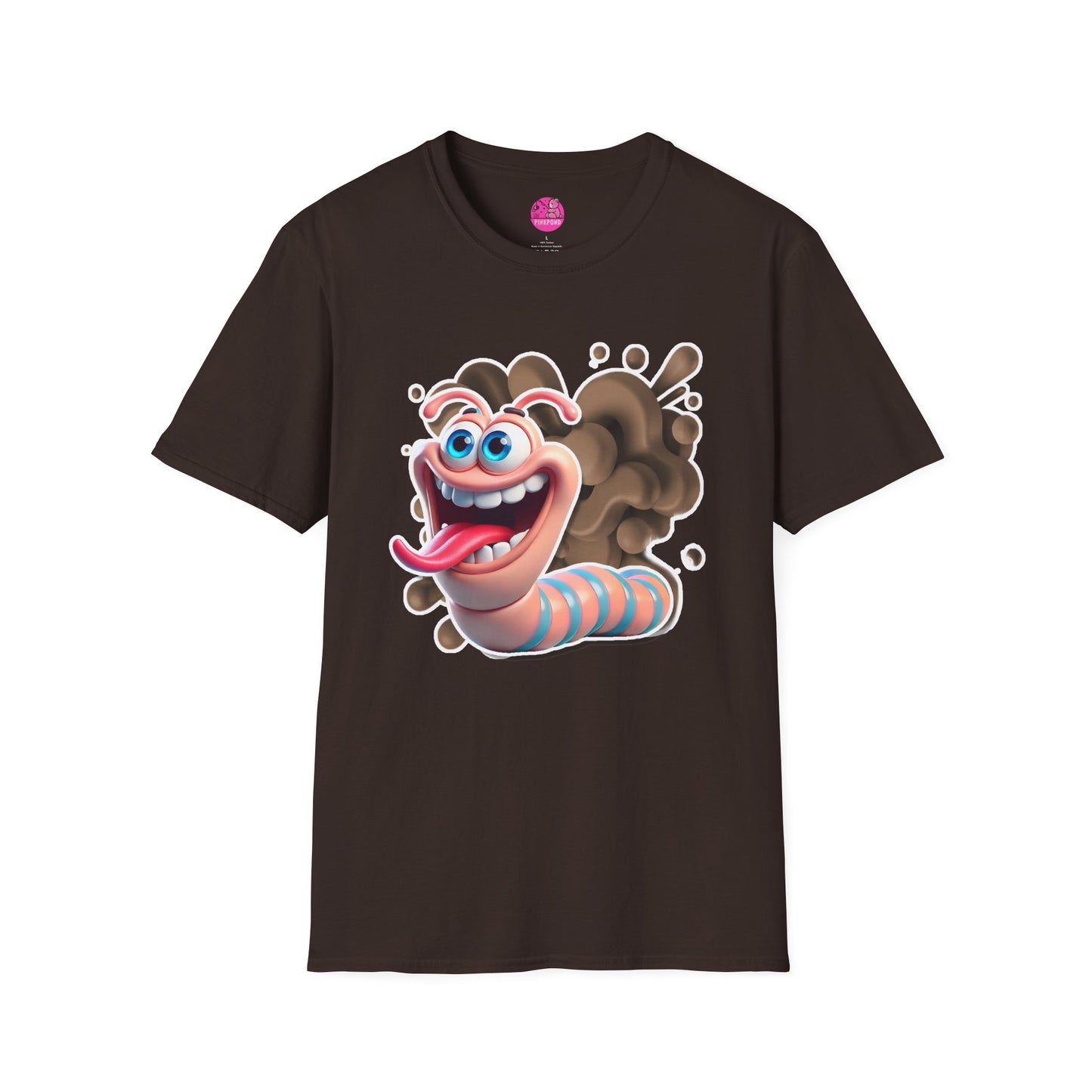 Willy the Worm T-Shirt - Wiggly and Wacky Unisex Softstyle Tee with 3D Design