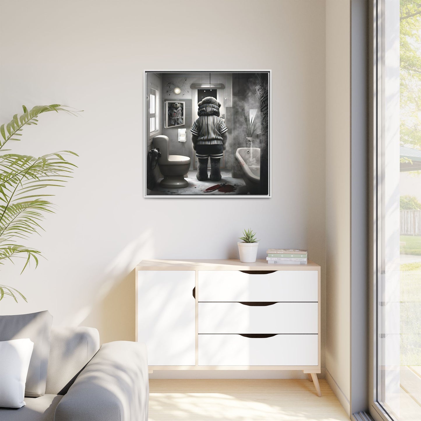 Canvas Art Print - The Untimely Demise of Benjamin Bear by Andrew McCarter, Dark Surreal Artwork