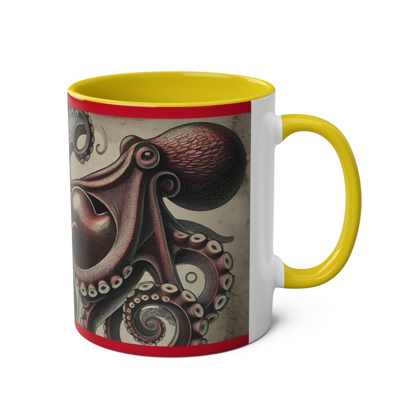 11oz Coffee Mug - PinkPond Nautical Octopus Design - Ocean Lover and Tattoo Enthusiast Gift
