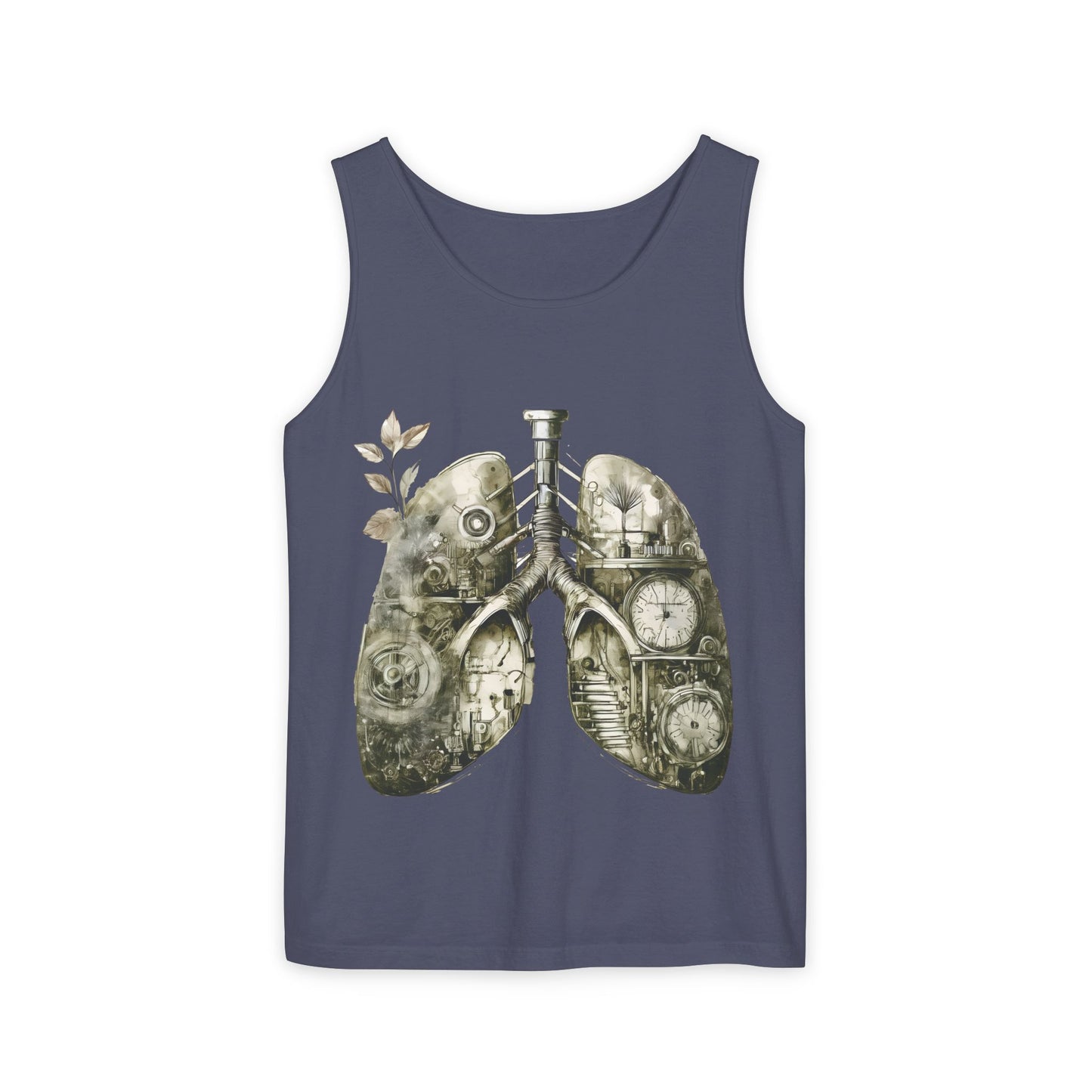 Copy of Clockwork Lungs Unisex Tank Top - Breathe In, Wind Up Design