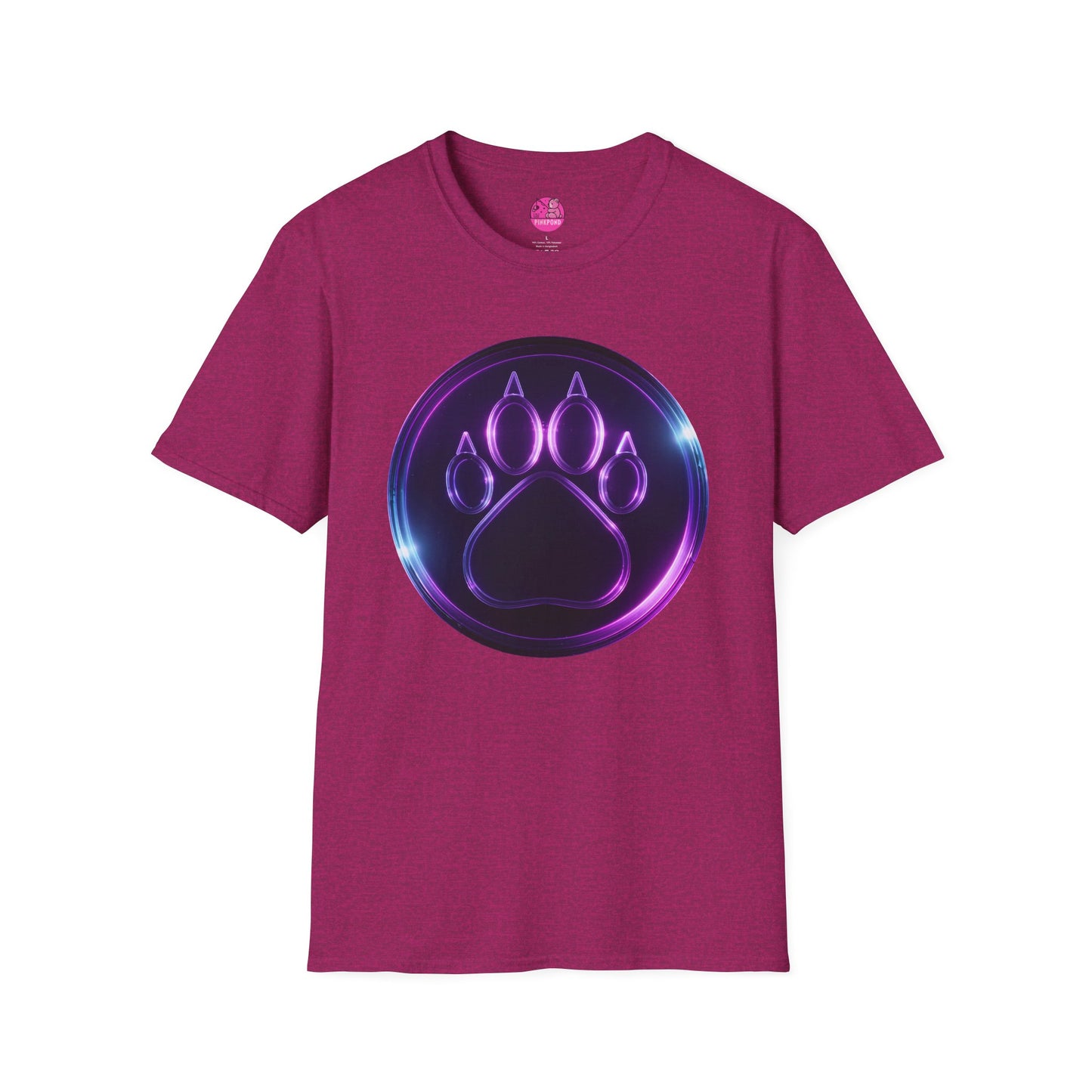 Neon Paw Power T-Shirt - Retro-Futuristic Animal Lover Tee