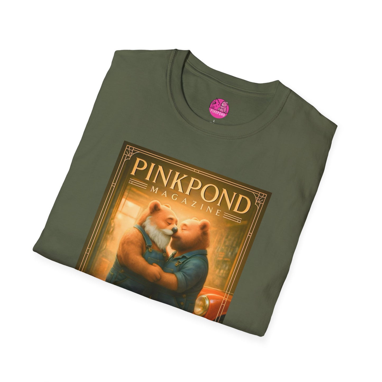 Vintage Deco Mechanic Bear T-Shirt 'Plan Galloche - Garage Edition Love' French Magazine Cover Tee