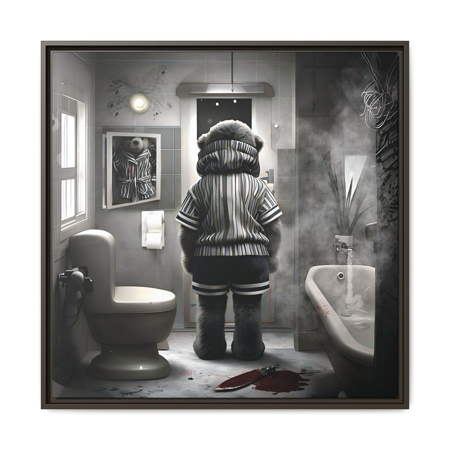 Canvas Art Print - The Untimely Demise of Benjamin Bear by Andrew McCarter, Dark Surreal Artwork