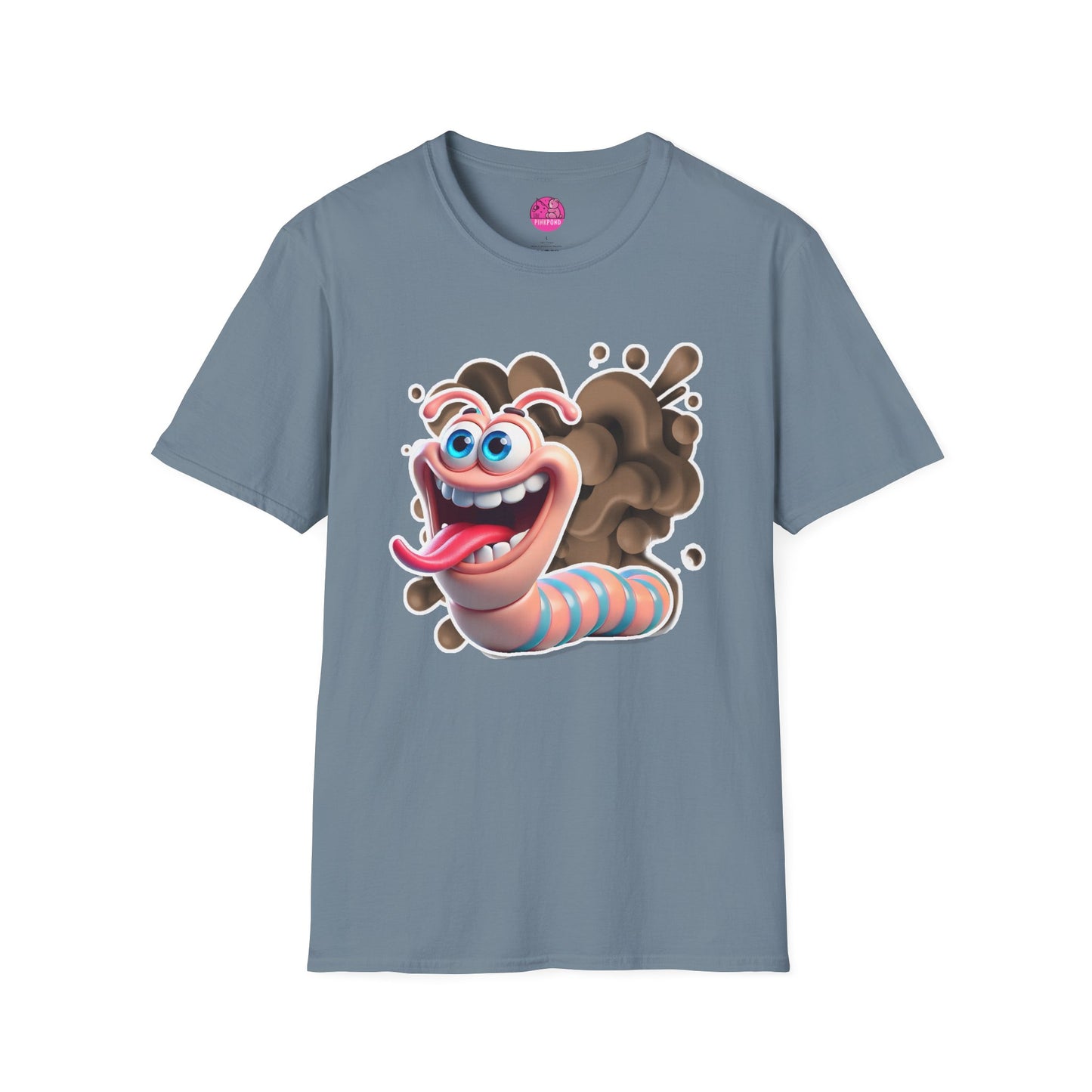 Willy the Worm T-Shirt - Wiggly and Wacky Unisex Softstyle Tee with 3D Design