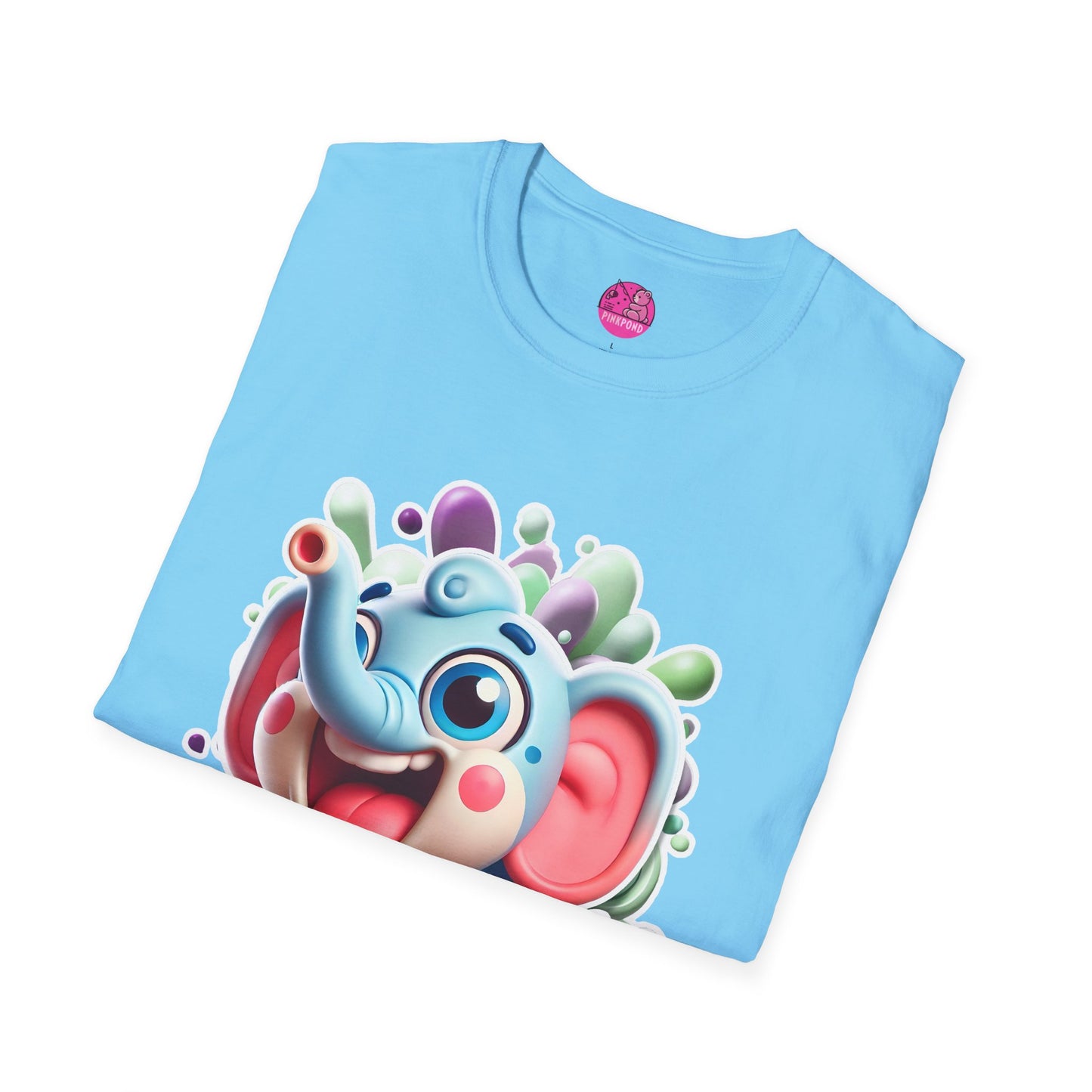 Eugene the Elephant T-Shirt - Unisex Softstyle Tee with Big Ears and Playful Charm
