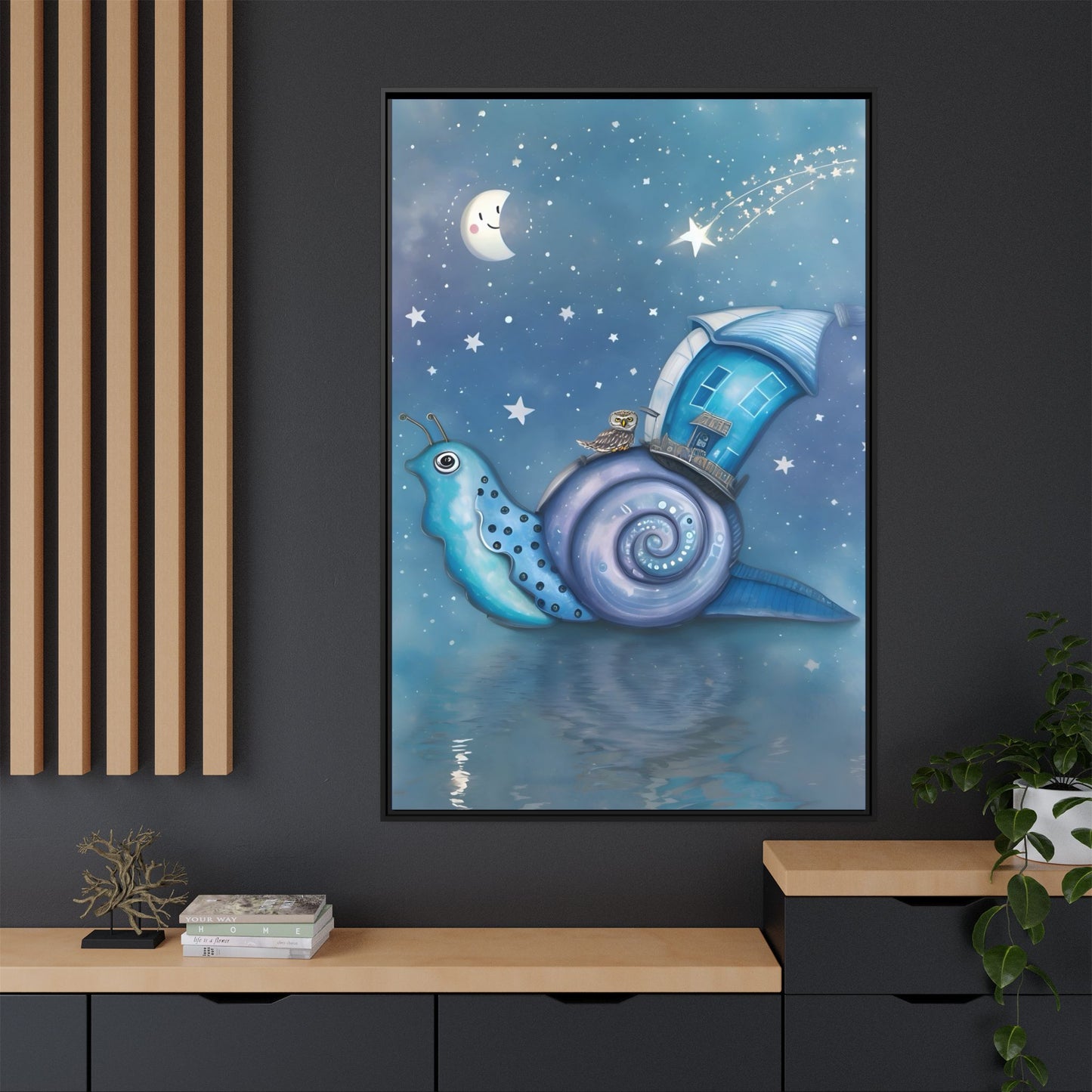 The Owl and the Snail Glided Upon a Sea of Stars by Andrew McCarter  - Canvas Print