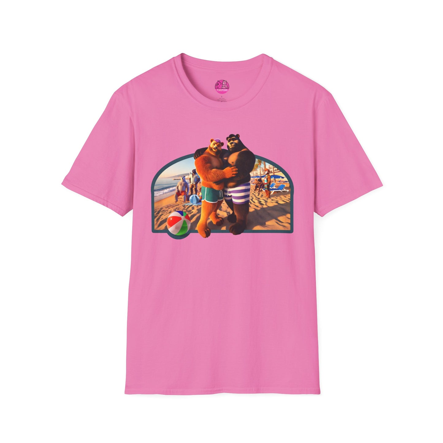 Beach Life Bears Unisex T-Shirt - Mikey & Max Tee by PinkPond